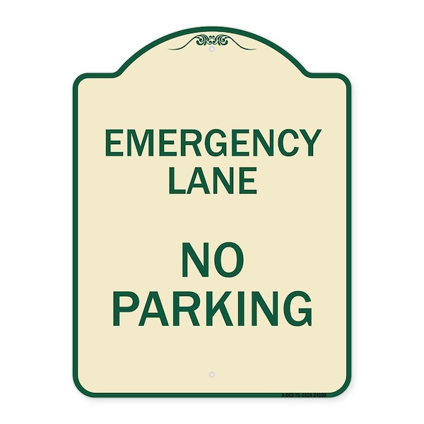 Signmission Emergency Lane No Parking Heavy-Gauge Aluminum Architectural Sign, 24" x 18", TG-1824-24109 A-DES-TG-1824-24109 - main